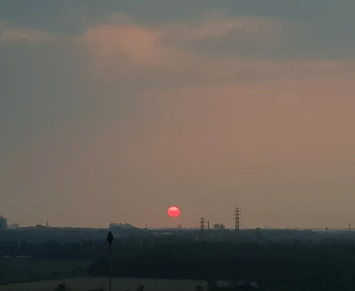 Picture of sunset taken at Yanchao